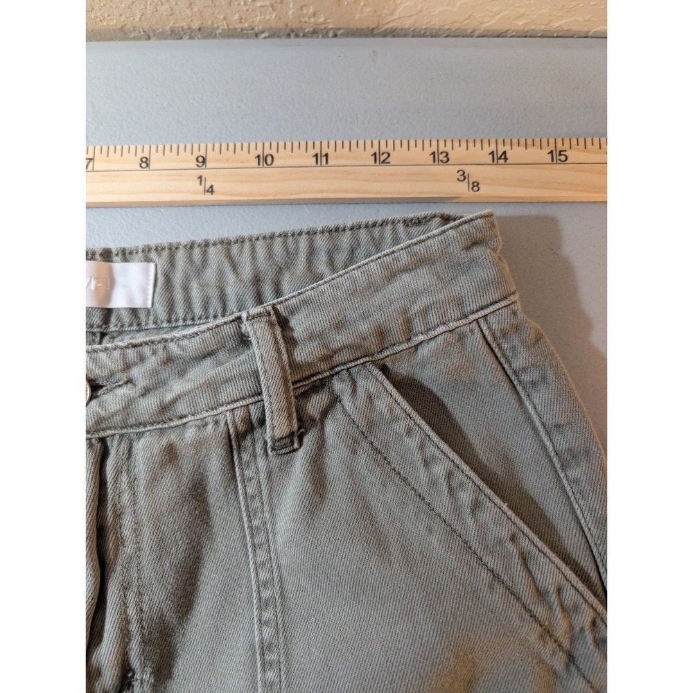 Vervet Blue Womens Green Wide Leg Cargo Pants Size 27 High Rise Cotton Utility - Picture 3 of 8